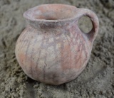 Early Bronze Age I Cup w/ Red Stripes on Buff Clay