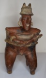 Nayarit Mexico Warrior Figure Seated Holding Knobbed Club 100 BCE-250 CE