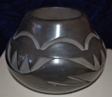 Santa Clara Black Carved Jar by Pula Gutierrez 1960