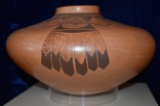 Hopi Eagle Feather Design Seed Jar by Pricilla Namingha (Nampeyo)