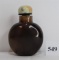 19th Century Agate Chinese Snuff Bottle Dark Brown