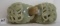 Antique Grey-Green Carved Jade Buckle –Two Interlocking Pieces