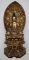 Japanese Gold Lacquered Deity Wooden Carved Figure on Base