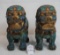 Pair of Cloisonné Foo Dogs (Lion Dogs) Standing