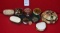 Lot of 9 Various Natural Shell, Stone, & Bone Dresser/Pill Boxes