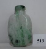 Chinese Green & Grey Jade Snuff Bottle