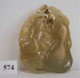 Carved Yellow-green Jade Pendant Circa 1840