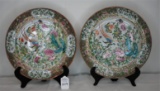 Pair of Rose Canton Plates circa 1825-1840