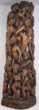 Haitian Native Wood Carving Depicting Crowded Slave Conditions on Ships