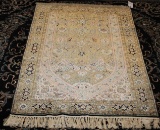 QUM Silk Persian Prayer Rug 3.6 ft. x 5.3 ft.