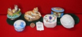 Lot of 6 Various Dresser Boxes- 2 Limoges, 2 HD London, 1 Seyres, & 1 craved stone