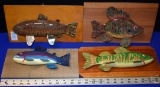 Lot of 4 Lee Baldwin Fish Plaques