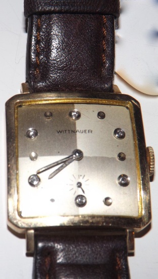 Wittnauer Diamond Dial Men's Wrist Watch, Marked 10K Gold Filled