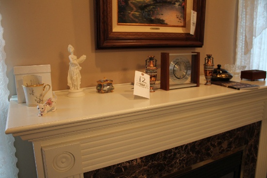 Contents on Fireplace Mantle