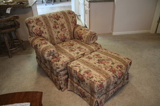 Emerald Craft Arm Chair w/ Ottoman