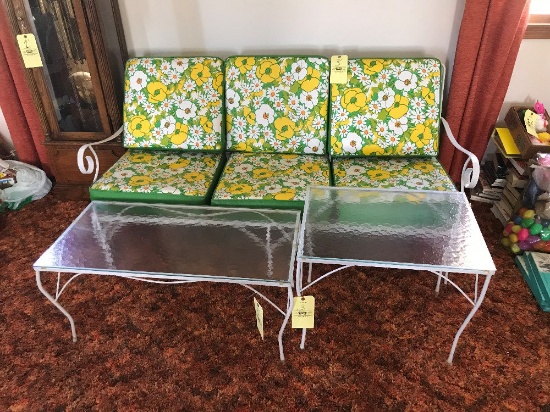 Wrought Iron Patio Sofa And Table Set