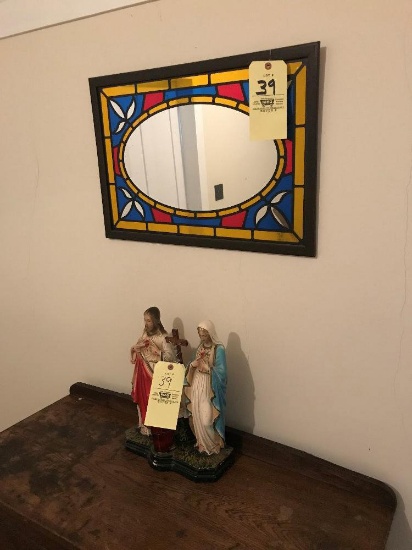 Religious Candle Holder And Mirror