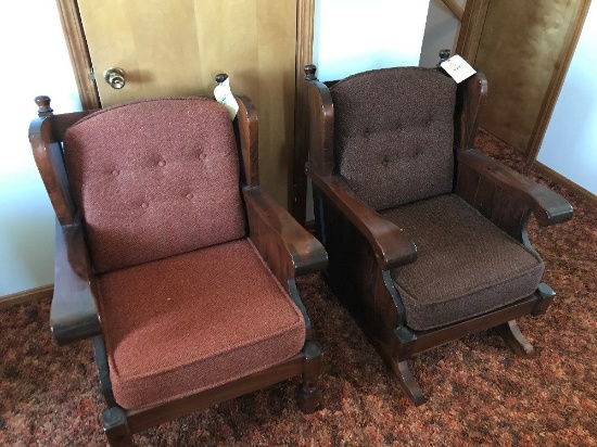 (2) Pine Arm Chairs