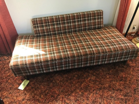 Plaid Upholstered Fainting Sofa 73" Long