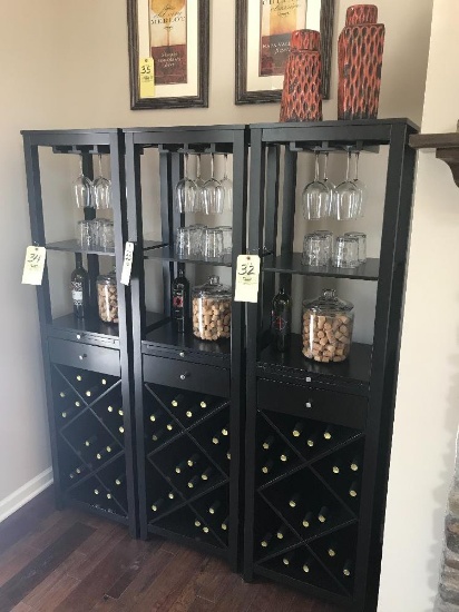 18" wide wine shelf and contents