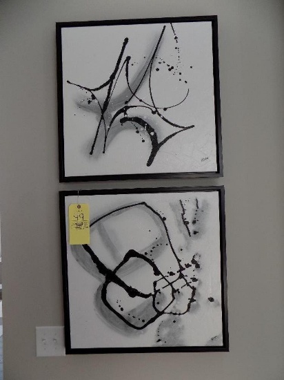 Pair of canvas abstract prints