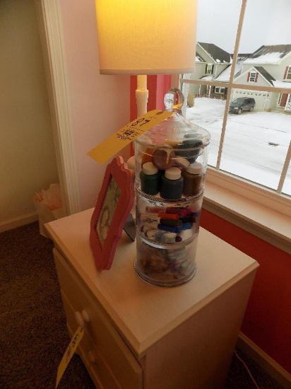 Bedroom lamp, stack glass jar and frame