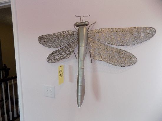 Metal dragonfly and butterfly wall art