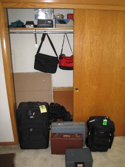 Suitcases - bags - Honeywell lock box - projector - CB radio - etc.