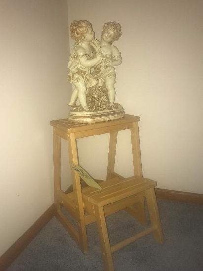 Step stool - cherub figurine