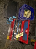 Jack, Red Toolbox with Sockets, Straps, Etc.