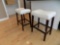 Pair of Bar Stools with Nail Trim