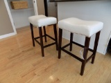 Pair of Bar Stools with Nail Trim