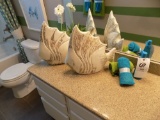 Ceramic Fish, Towels, and Decor