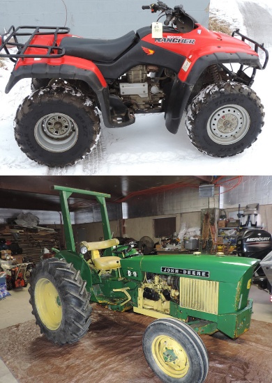 JD Tractor - Honda ATV - Tools - Trailer - 12358