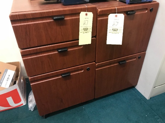 Wood File Cabinet On Casters