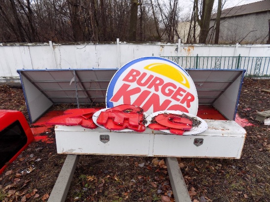 Awning, Truck Box 25ft Light Poles, Burger King Sign
