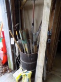 Barrel of Yard Tools