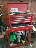 Craftsman toolbox with cart and contents incl sockets, pliers, tools