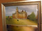 Victorian Wall Mirror with Scene of Ohio State University Building