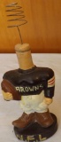 Cleveland Browns Bobble Head, Missing Head, Round Brown Base, 1960s