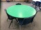 7 round student tables and 30 chairs  (contents not included)