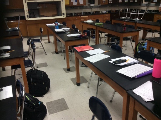 15 lab tables and 30 student chairs
