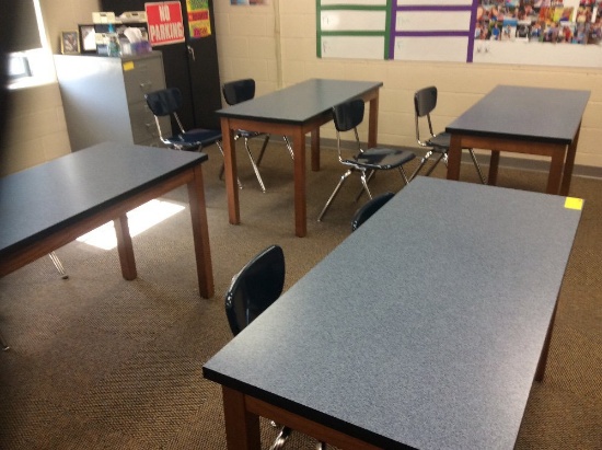 8 student tables with 16 chairs