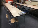 19 student tables and 32 chairs(assorted)