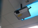 Overhead projector, SmartBoard, pull down projection screen