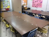 Four cafeteria style tables, 24 chairs