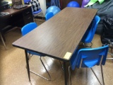 Five chairs, three tables, two desks. Contents are not included