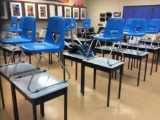30 desk and 30 chairs.