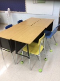 12 student desks and chairs