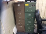 Two large filing cabinets and one small filing cabinet